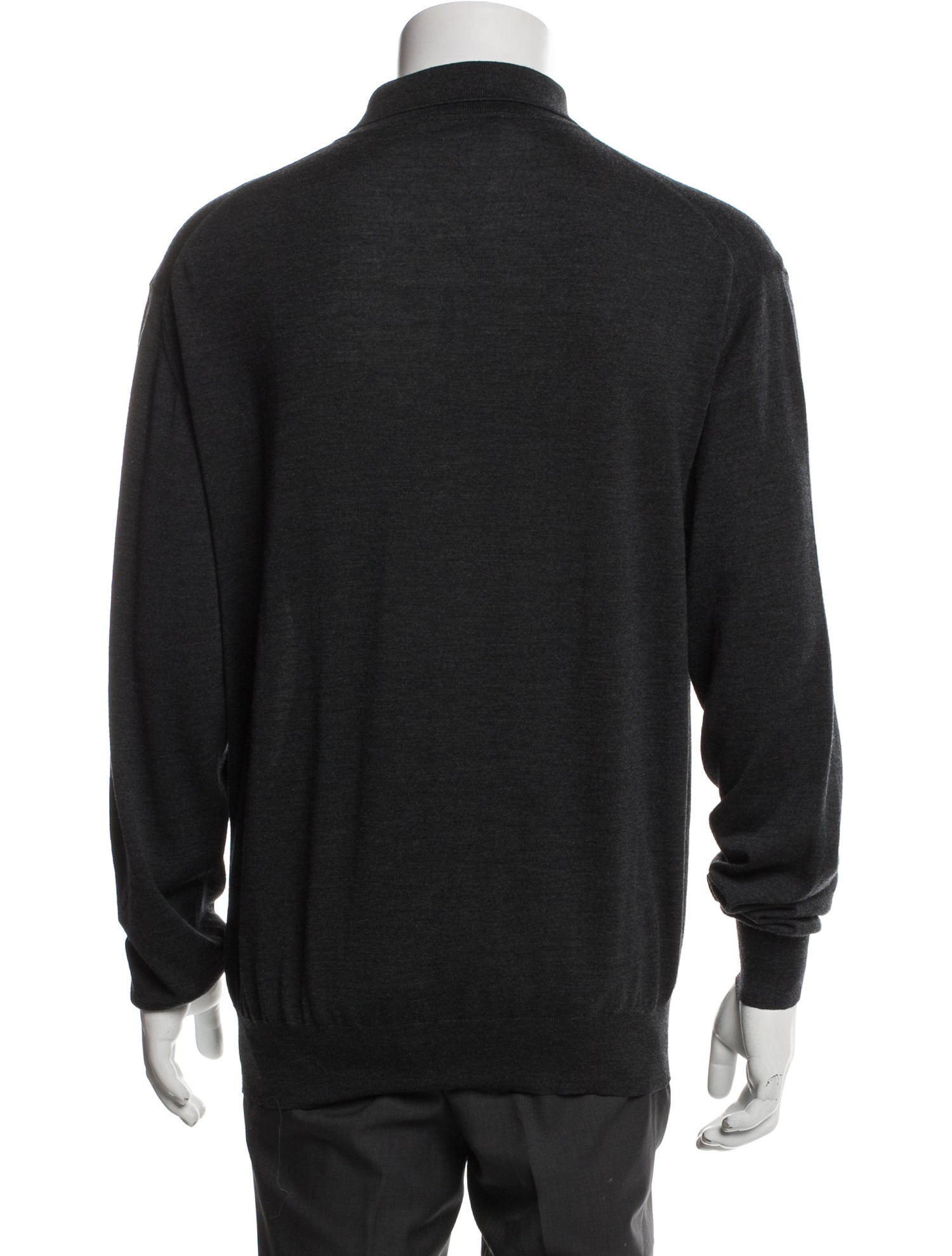 Brioni Wool Collar Polo Sweater